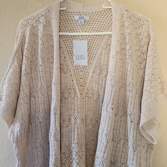 Croft & Barrow Long Cardigan Duster Size 2x Open Knit Coastal Beachy Classic Nwt - Picture 2 of 6
